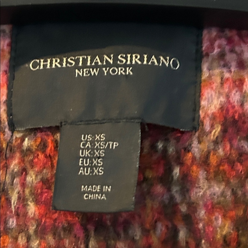 Christian Soriano Red and Brown Plaid open front coat. pockets. - Picture 5 of 6